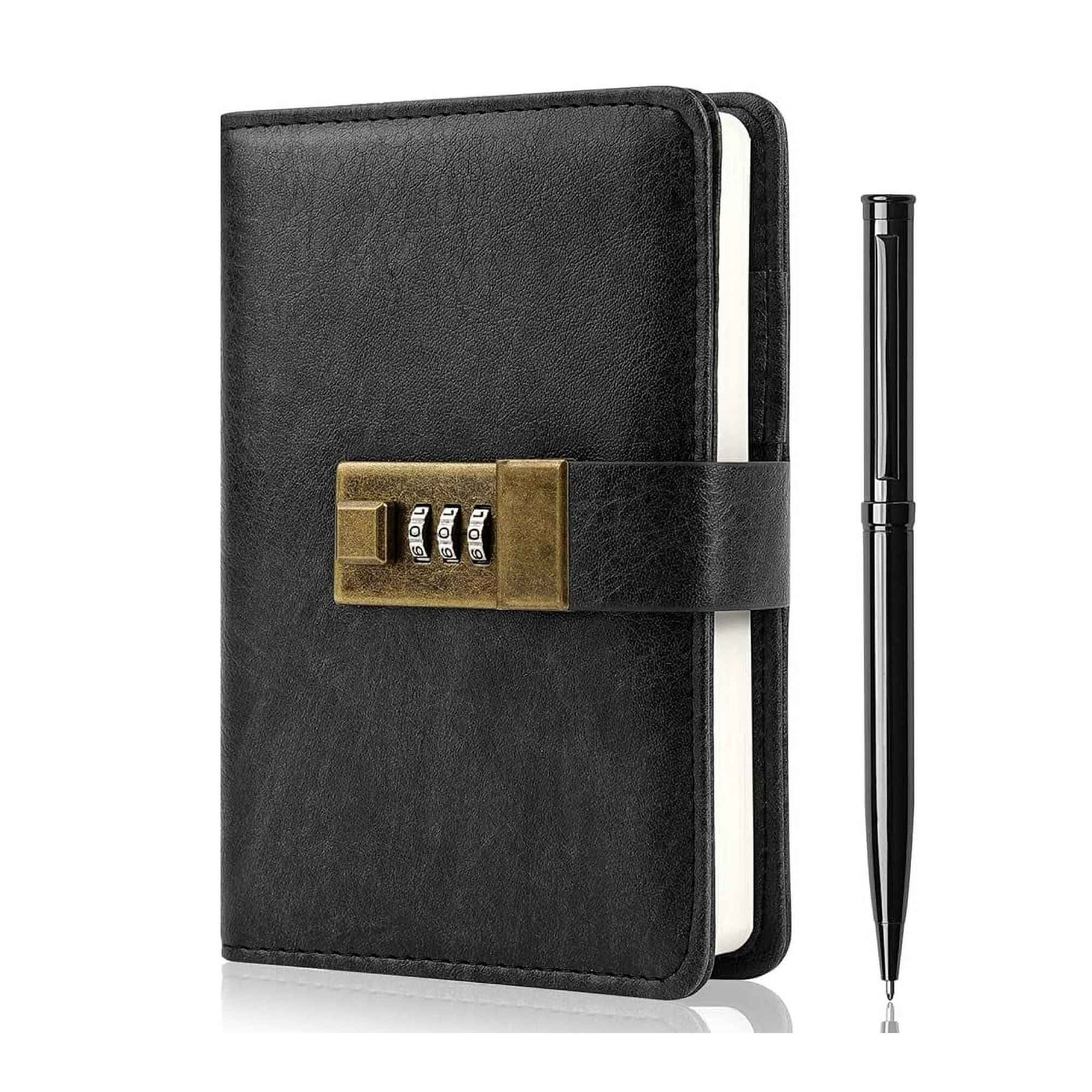 Journal with Lock, Password Journal Kit, A6 PU Leather Journal with Gift Box