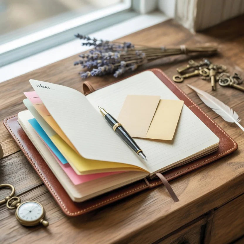 Leather Journal Notebook, Refillable Writing Planner for Women, A5 Size (6.3 x 9.3 Inches)