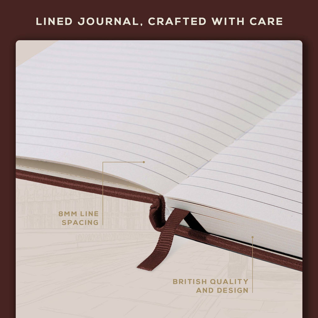 A5 Leather Journal Notebook, 5.8 x 8.3 inch, 160 Lined Pages