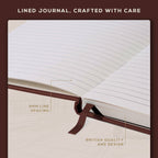 A5 Leather Journal Notebook, 5.8 x 8.3 inch, 160 Lined Pages
