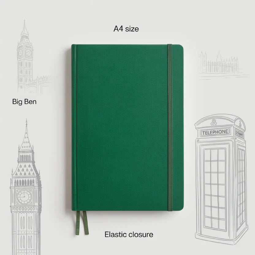 A4 Lined Journal Notebook, 8.5 x 11.5 inch, A4 160 Lined Pages