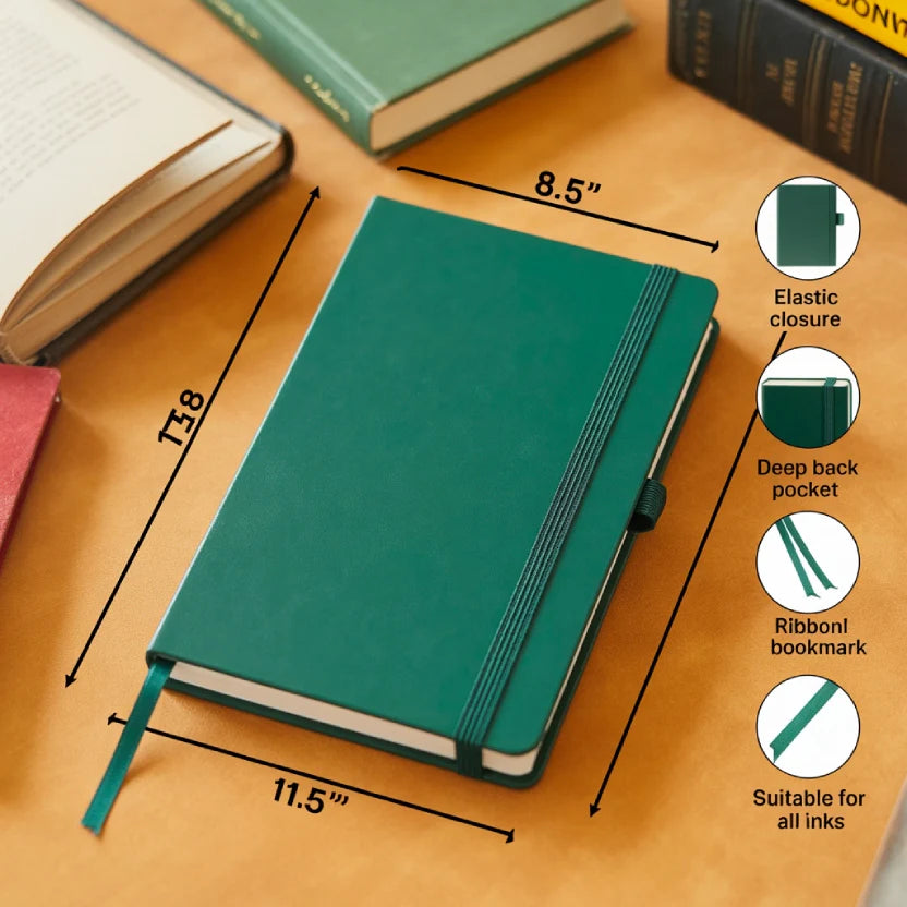 A4 Lined Journal Notebook, 8.5 x 11.5 inch, A4 160 Lined Pages