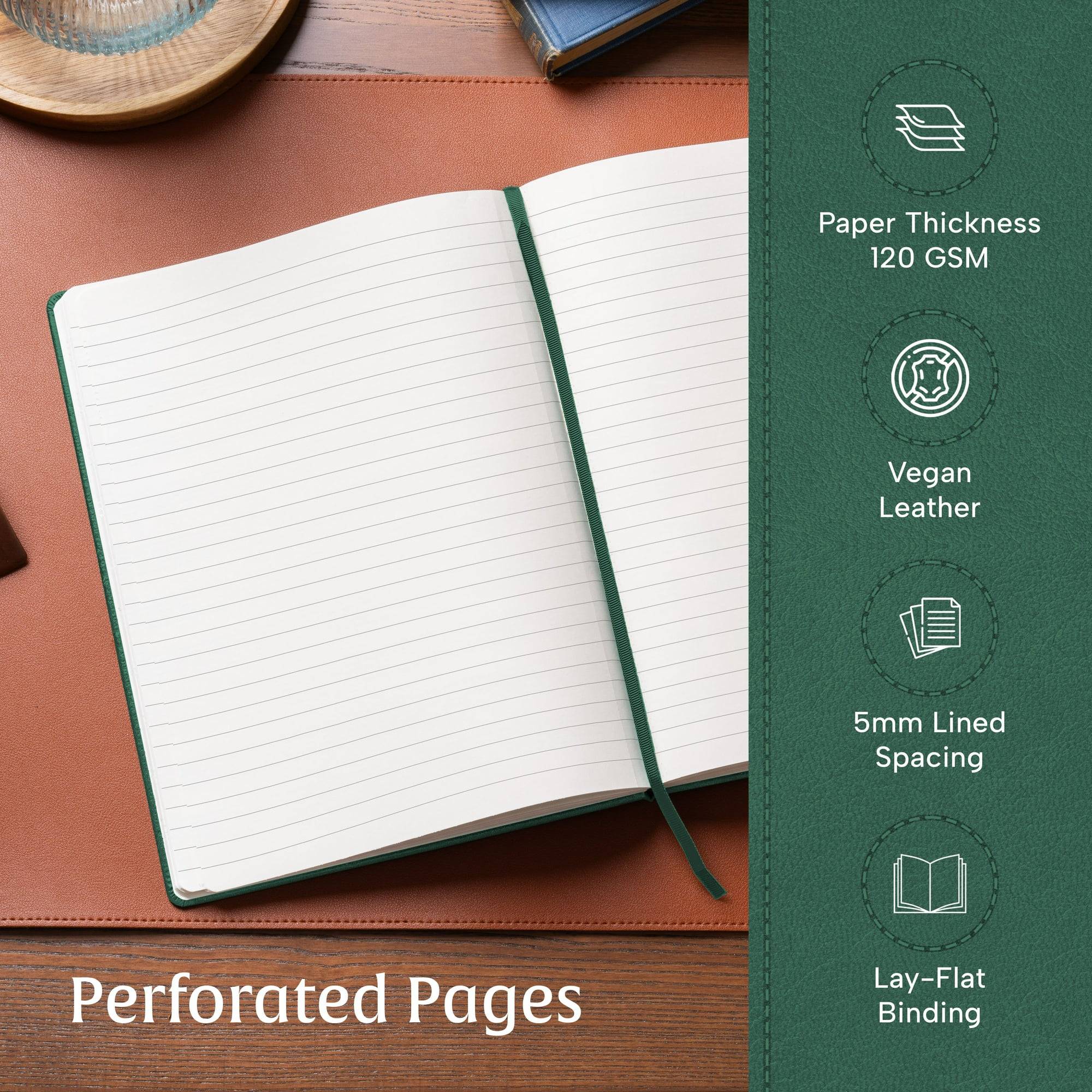 A4 Lined Journal Notebook, 8.5 x 11.5 inch, A4 160 Lined Pages