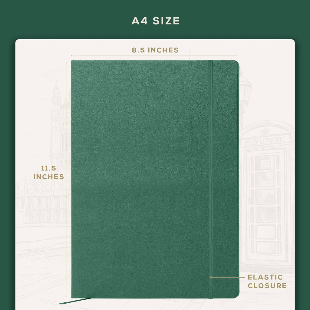 A4 Lined Journal Notebook, 8.5 x 11.5 inch, A4 160 Lined Pages