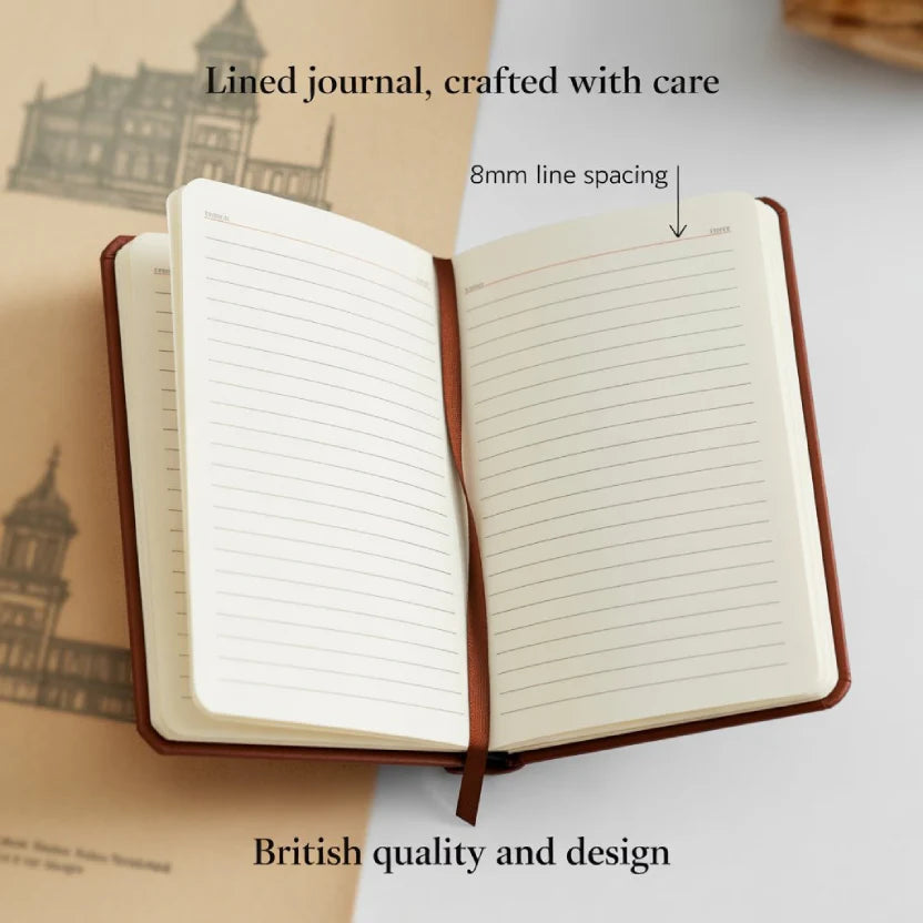 A5 Leather Journal Notebook, 5.8 x 8.3 inch, 160 Lined Pages
