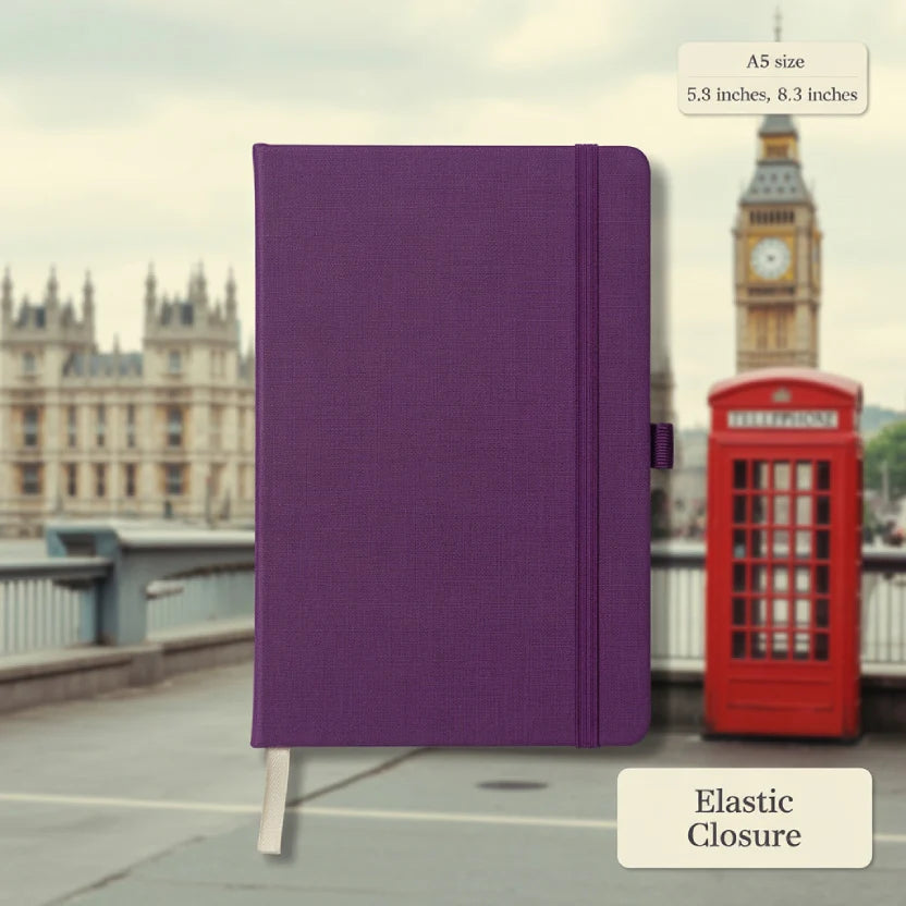A5 Leather Journal Notebook, 5.8 x 8.3 inch, A5 160 Lined Pages