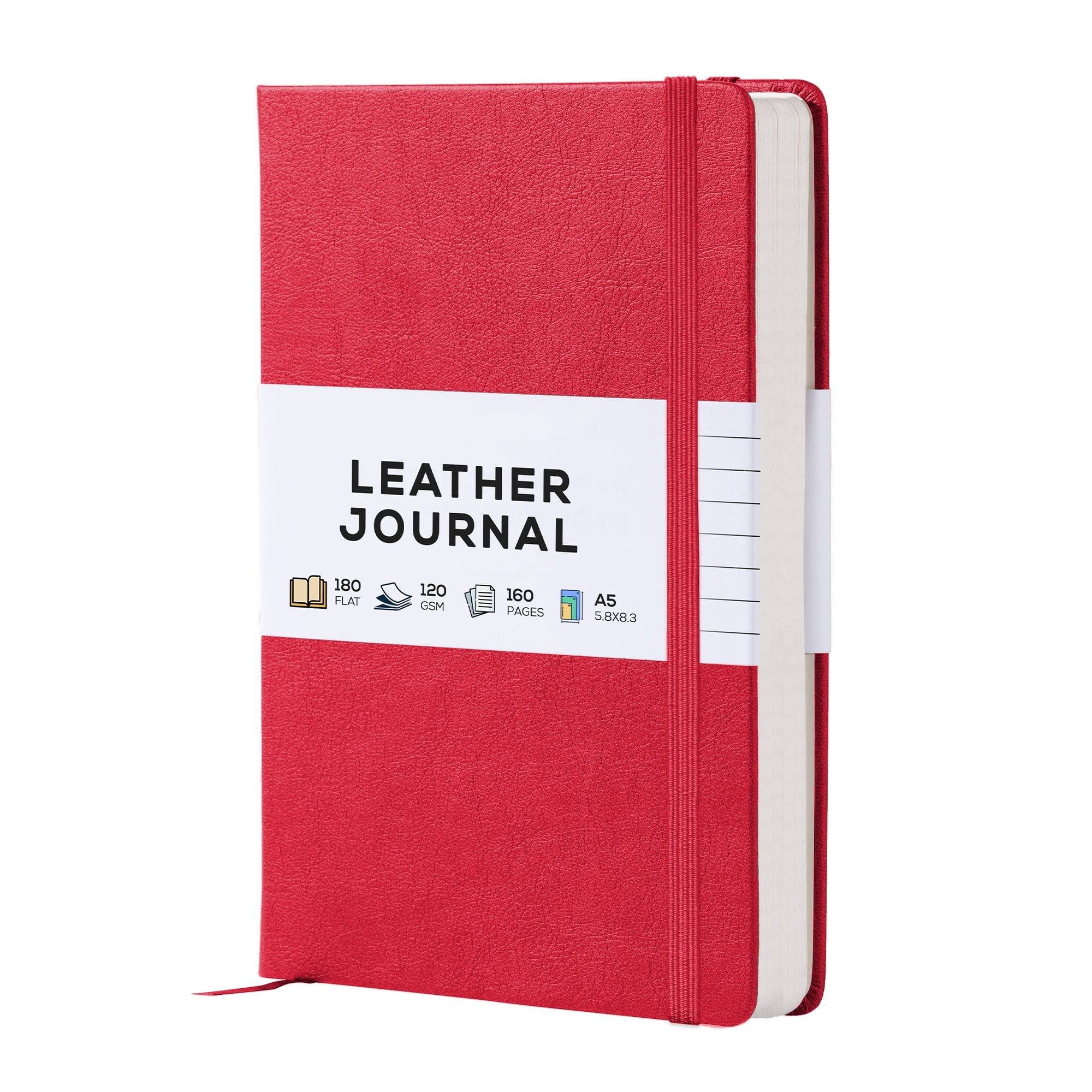 A5 Lined Journal Notebook, 5.8 x 8.3 inch, A5 160 Lined Pages, Hardcover, Red