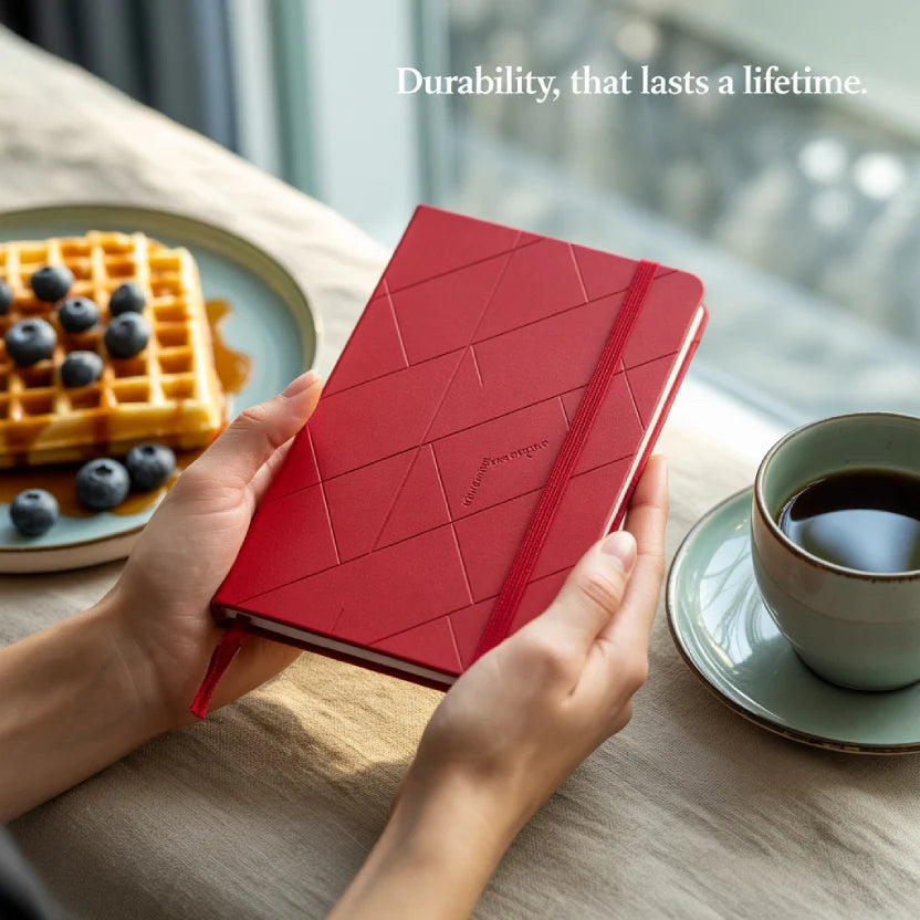 A5 Lined Journal Notebook, 5.8 x 8.3 inch, A5 160 Lined Pages, Hardcover, Red