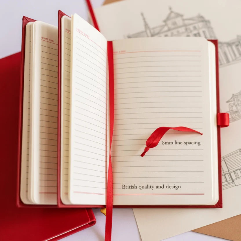 A5 Lined Journal Notebook, 5.8 x 8.3 inch, A5 160 Lined Pages, Hardcover, Red