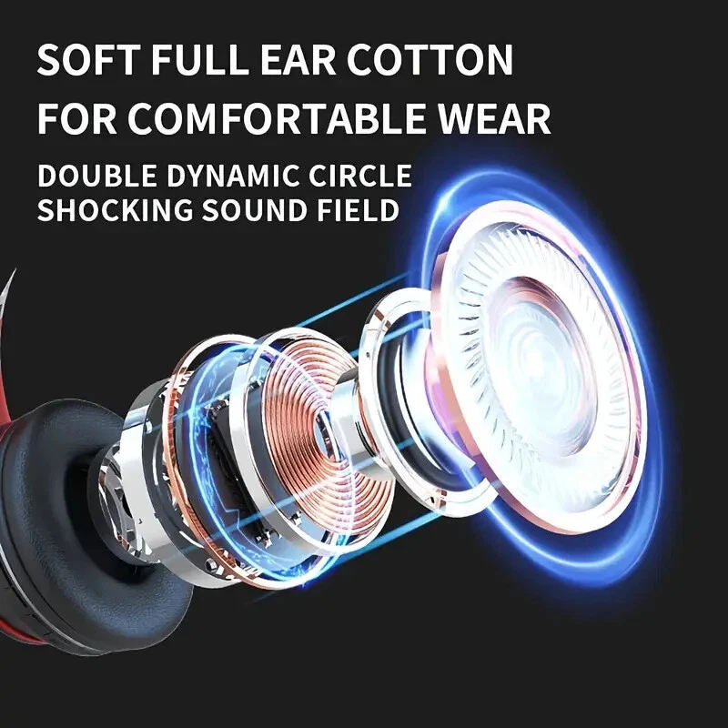 Bluetooth Over-Ear Headphone Gaming Headset with Noise Cancelling Feature