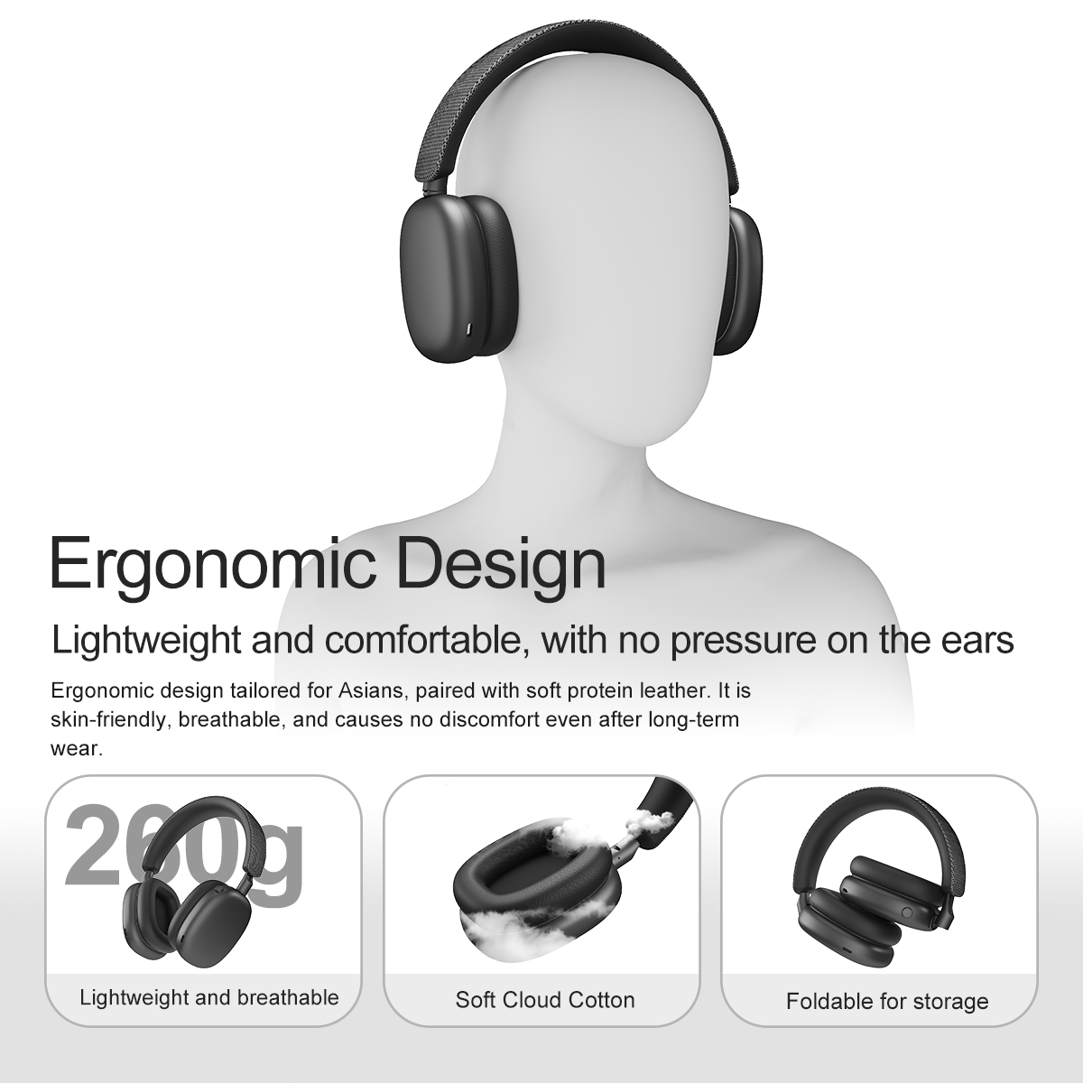 Wireless Gaming Headset High Voice Quality Bluetooth Active Noise Cancellation Headphone