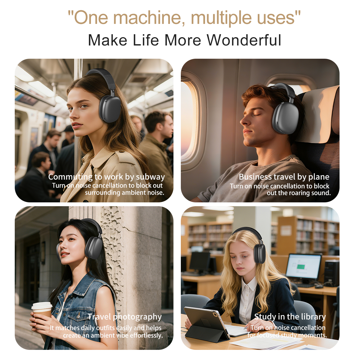 Wireless Gaming Headset High Voice Quality Bluetooth Active Noise Cancellation Headphone