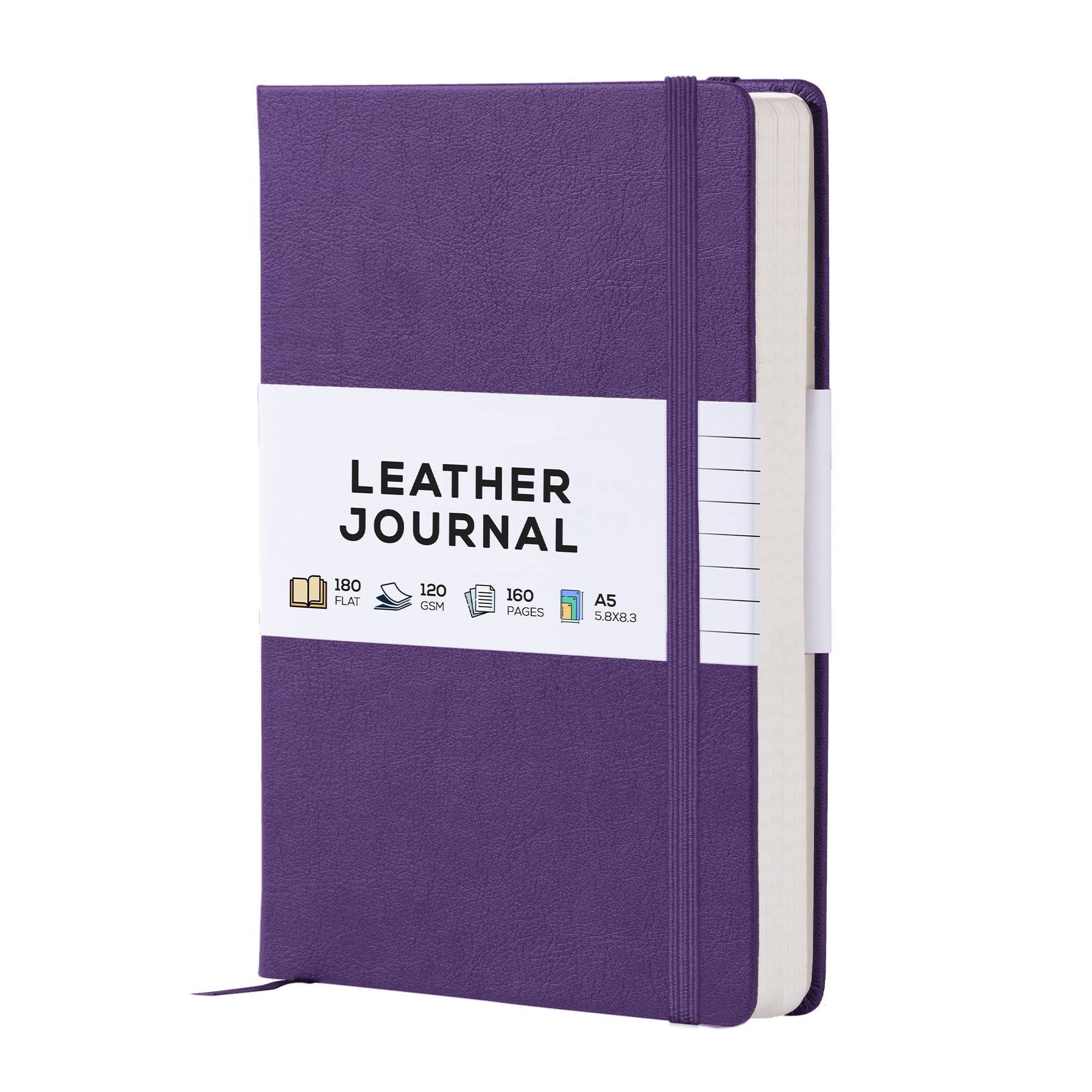 A5 Leather Journal Notebook, 5.8 x 8.3 inch, A5 160 Lined Pages