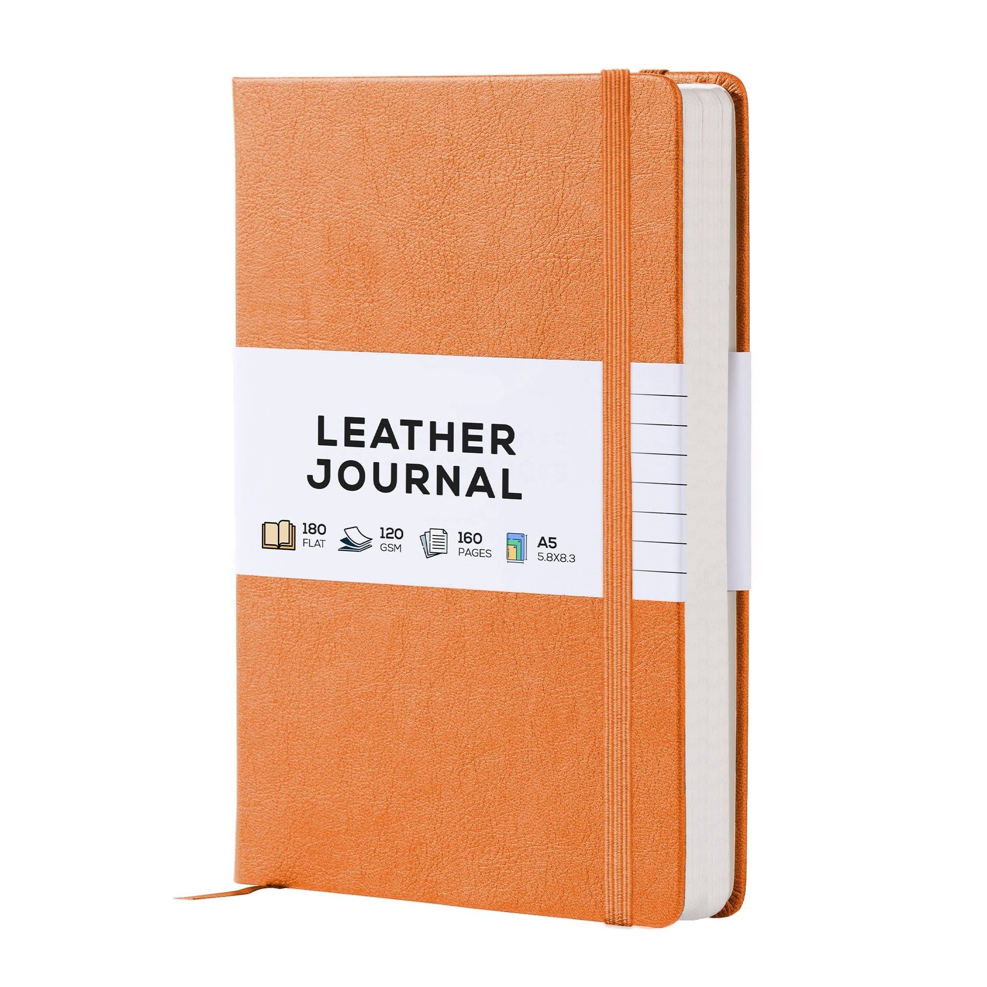 Lined Leather Journal Notebook, 5.8 x 8.3 inch, A5 160 Lined Pages