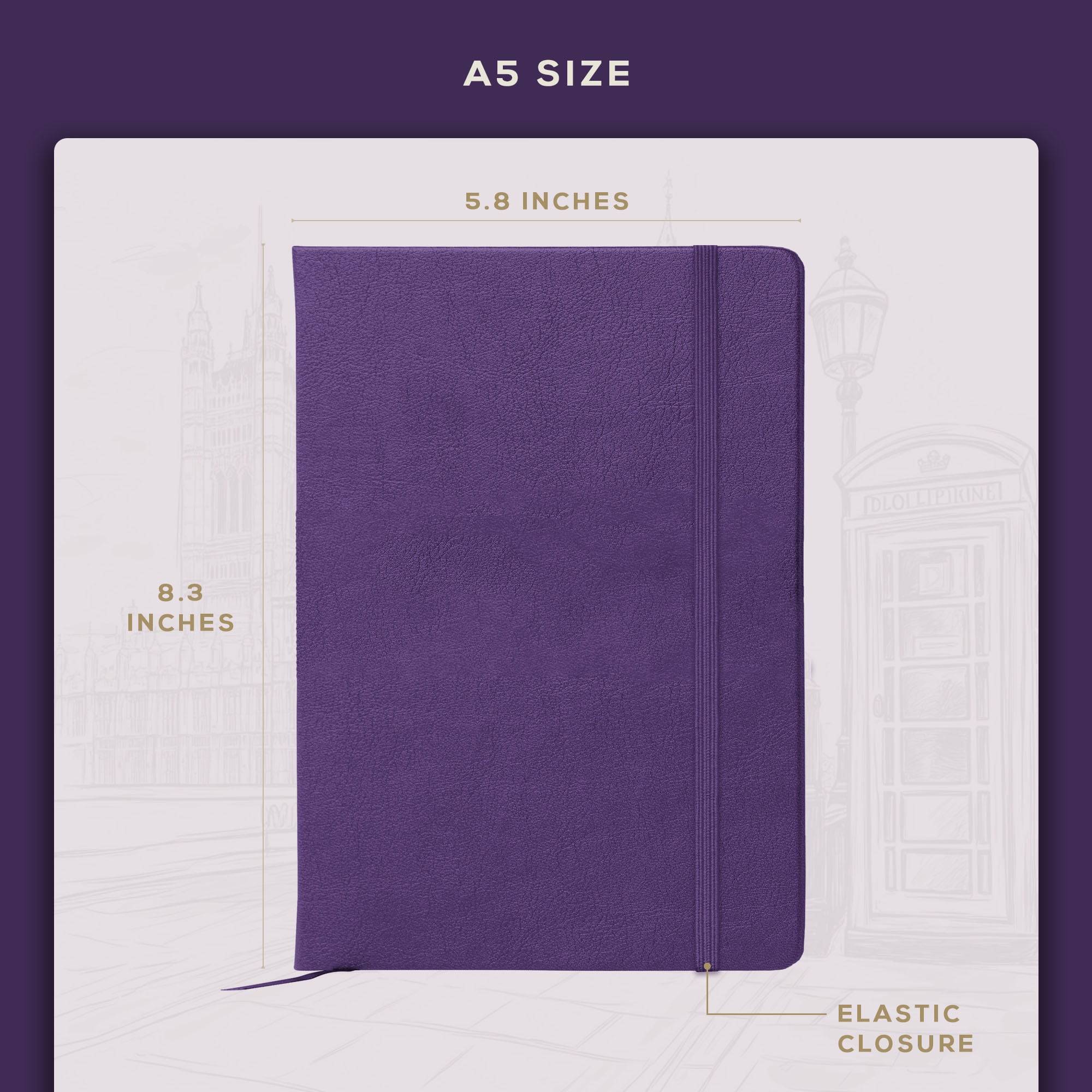 A5 Leather Journal Notebook, 5.8 x 8.3 inch, A5 160 Lined Pages