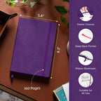 A5 Leather Journal Notebook, 5.8 x 8.3 inch, A5 160 Lined Pages