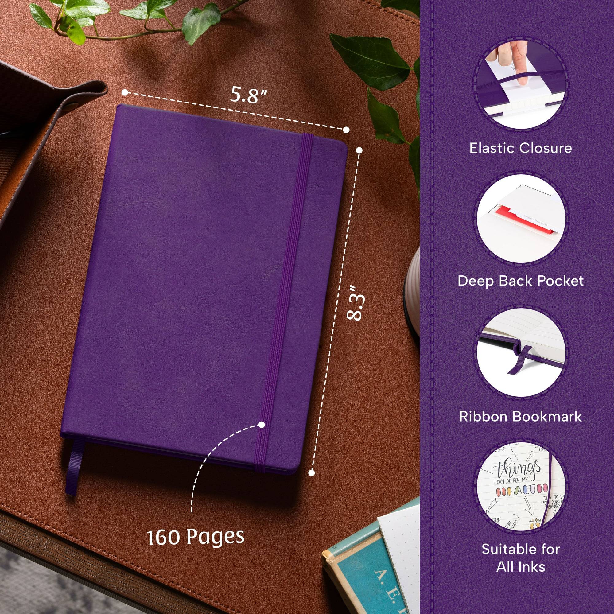 A5 Leather Journal Notebook, 5.8 x 8.3 inch, A5 160 Lined Pages
