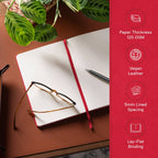 A5 Lined Journal Notebook, 5.8 x 8.3 inch, A5 160 Lined Pages, Hardcover, Red