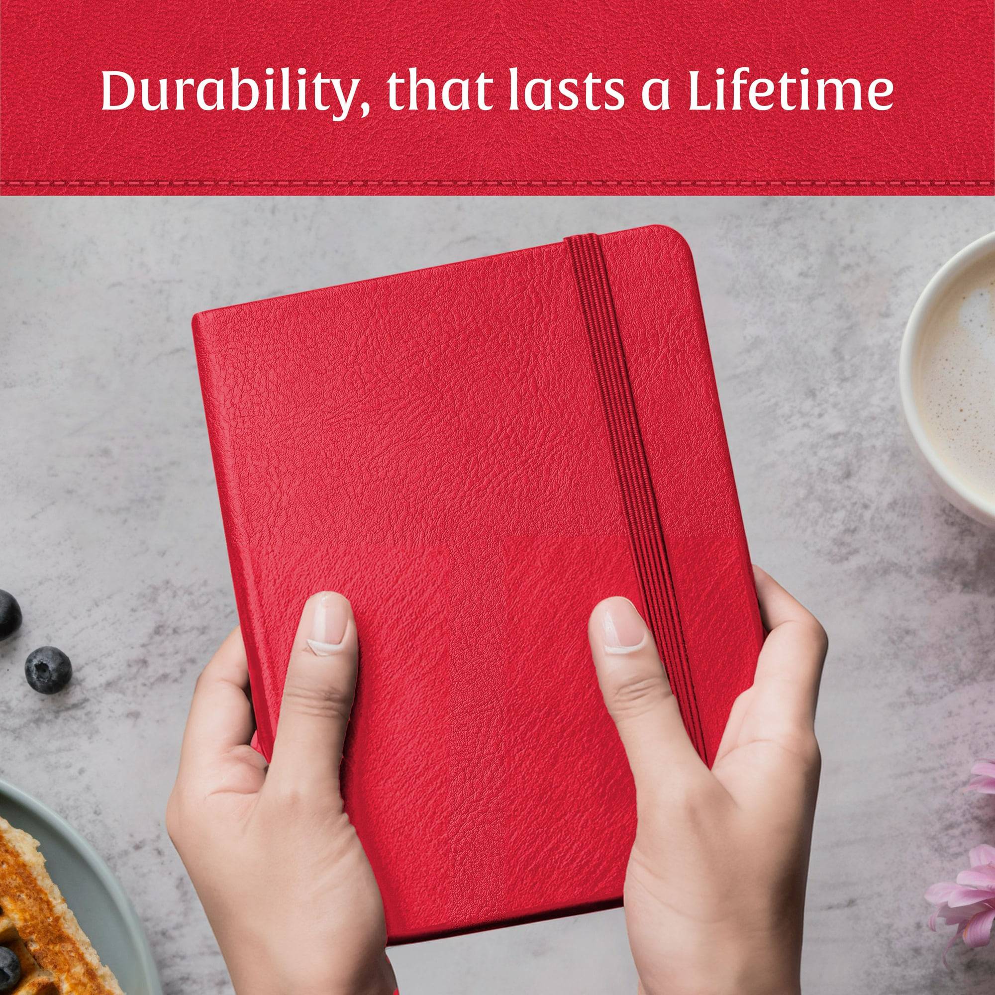 A5 Lined Journal Notebook, 5.8 x 8.3 inch, A5 160 Lined Pages, Hardcover, Red