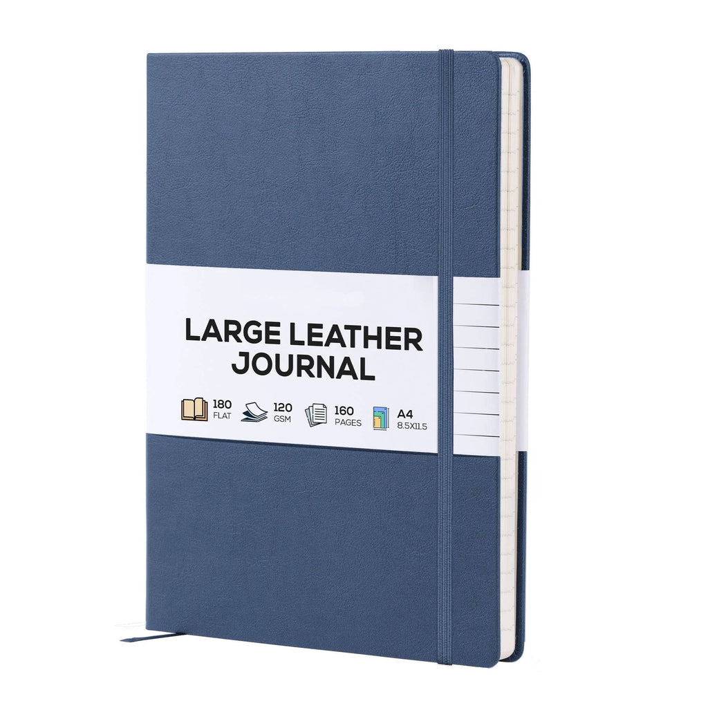 Journal Notebook, 8.5 x 11.5 inch, A4 160 Lined Pages, Hardcover Leather Journals for Women, Men