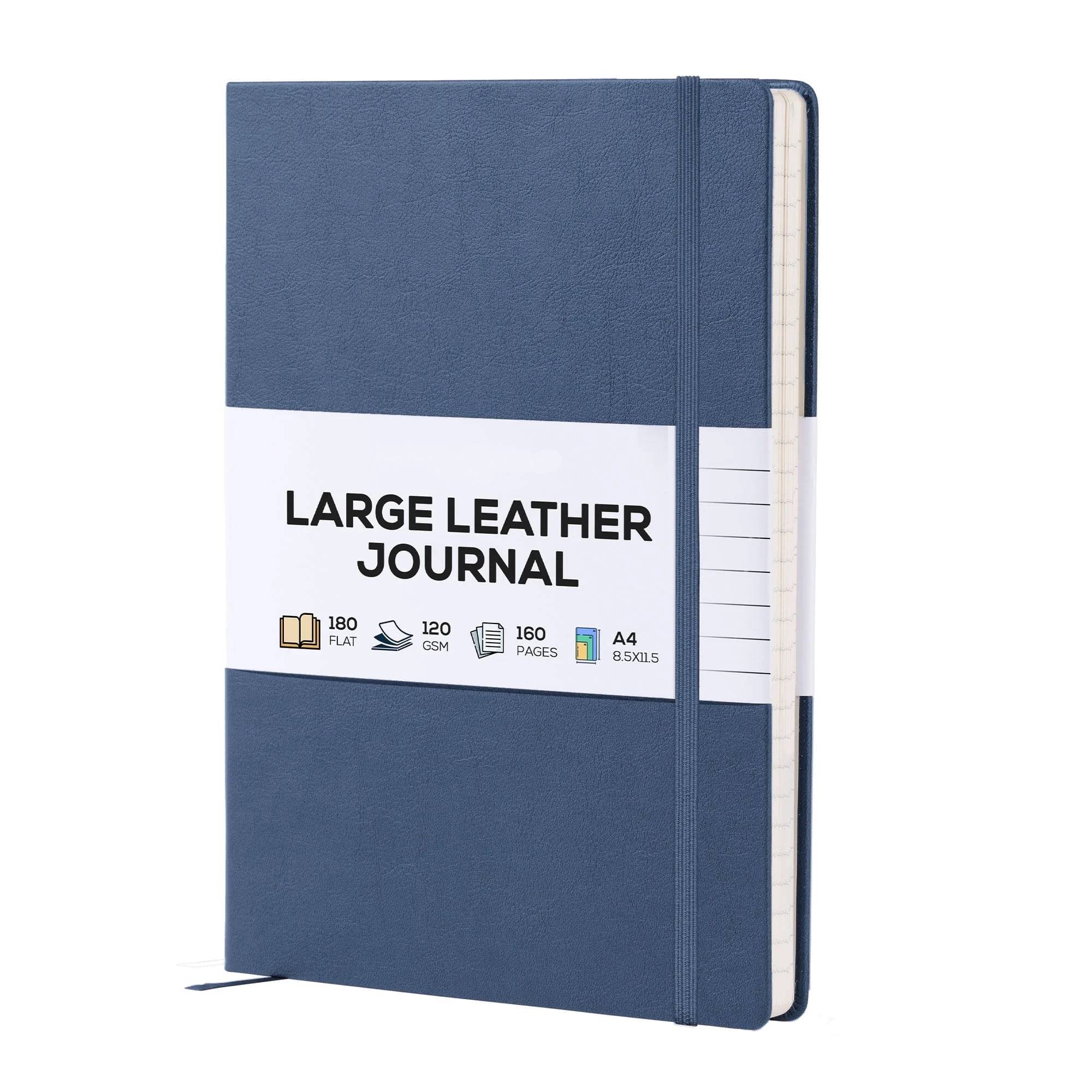 Journal Notebook, 8.5 x 11.5 inch, A4 160 Lined Pages, Hardcover Leather Journals for Women, Men
