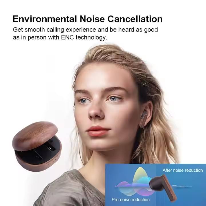 Wireless Earbuds Long Battery Life High Quality Solid Wood Wireless Earbuds For iphone Android