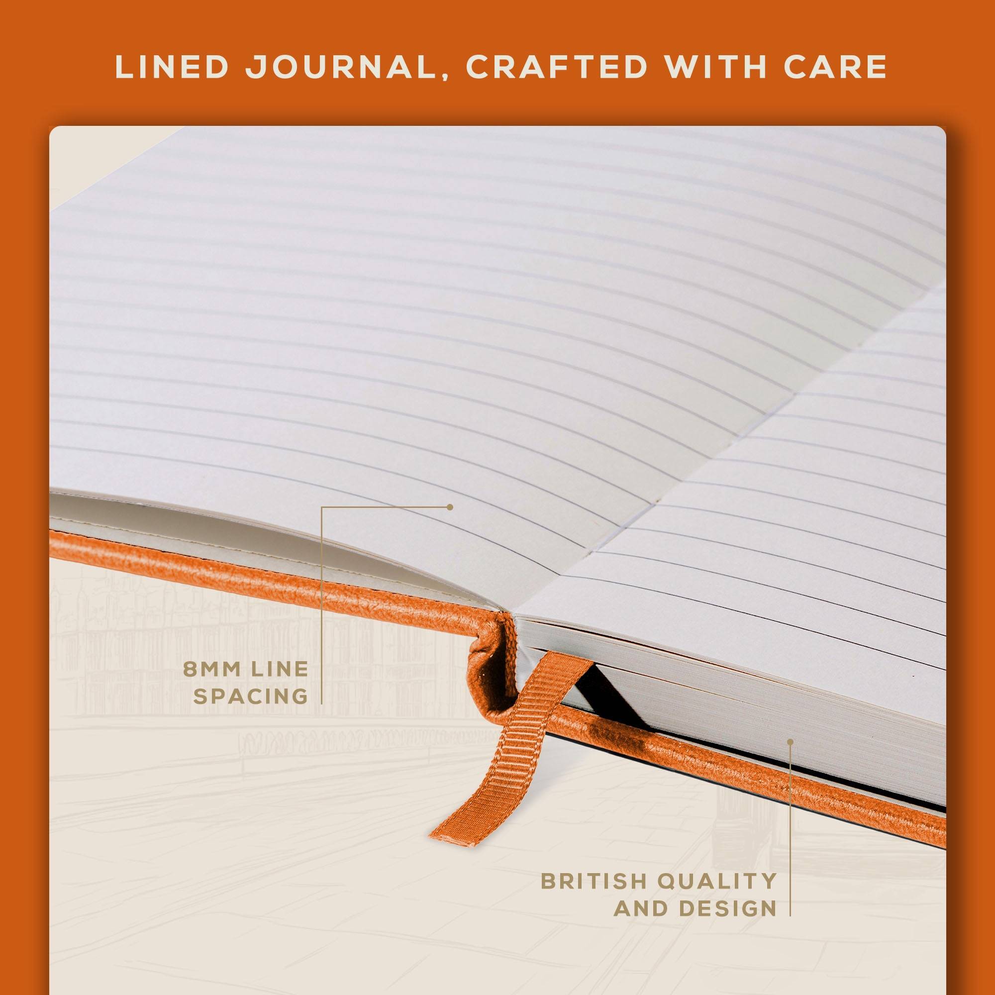 Lined Leather Journal Notebook, 5.8 x 8.3 inch, A5 160 Lined Pages