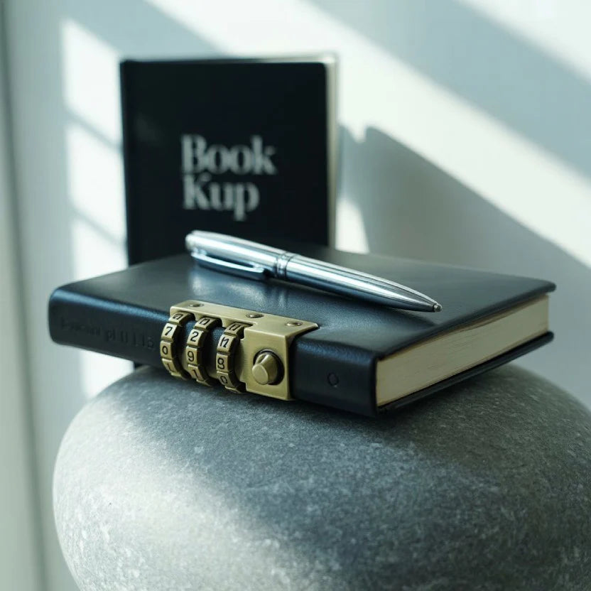 Journal with Lock, Password Journal Kit, A6 PU Leather Journal with Gift Box
