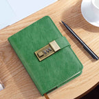 Journal with Lock, A6 PU Leather, Diary with Lock, Password Notebook,4.3×6.3inch, Grass Green