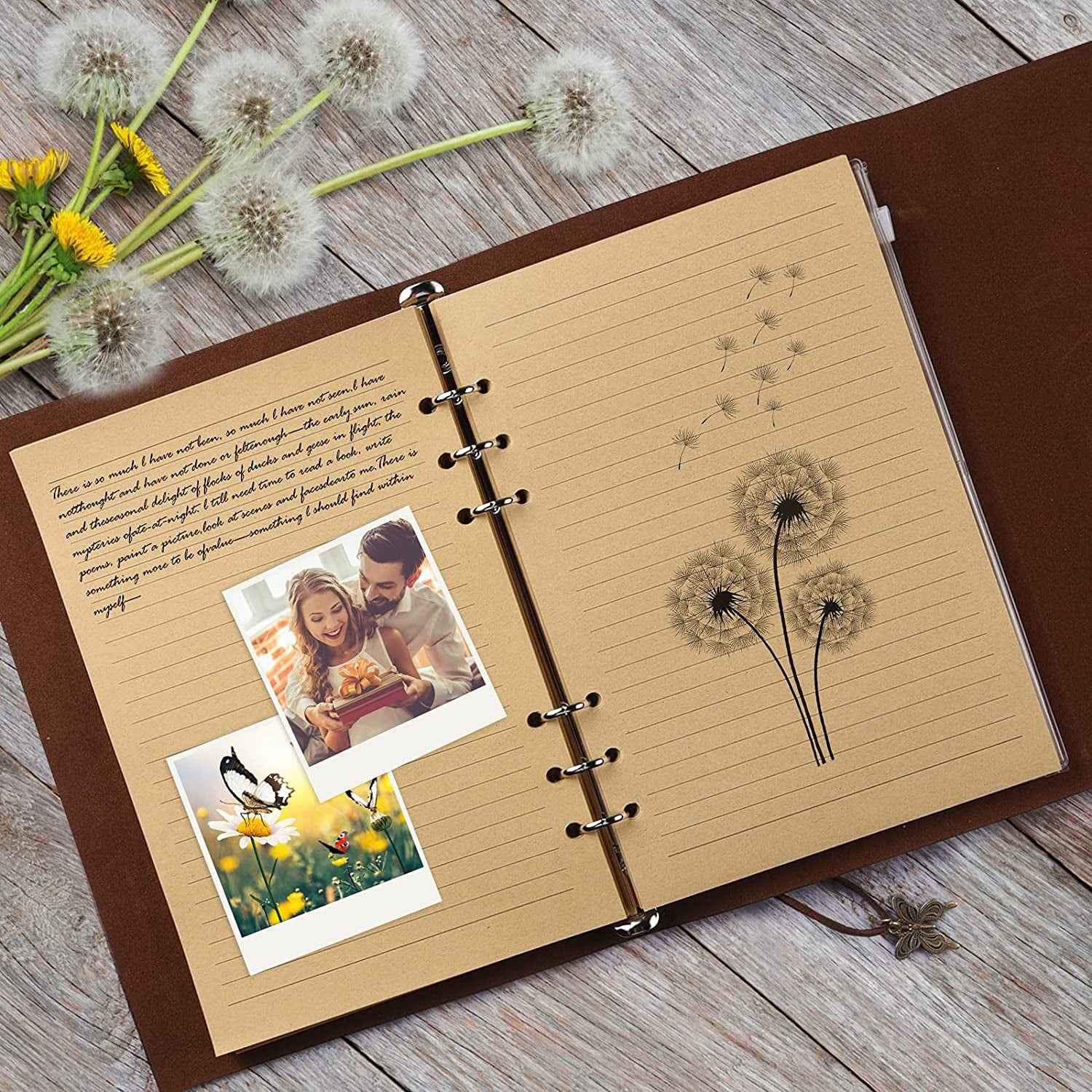 Refillable Writing Journal Diary Planner for Women, A5 Size (6.3 x 9.3 inches)