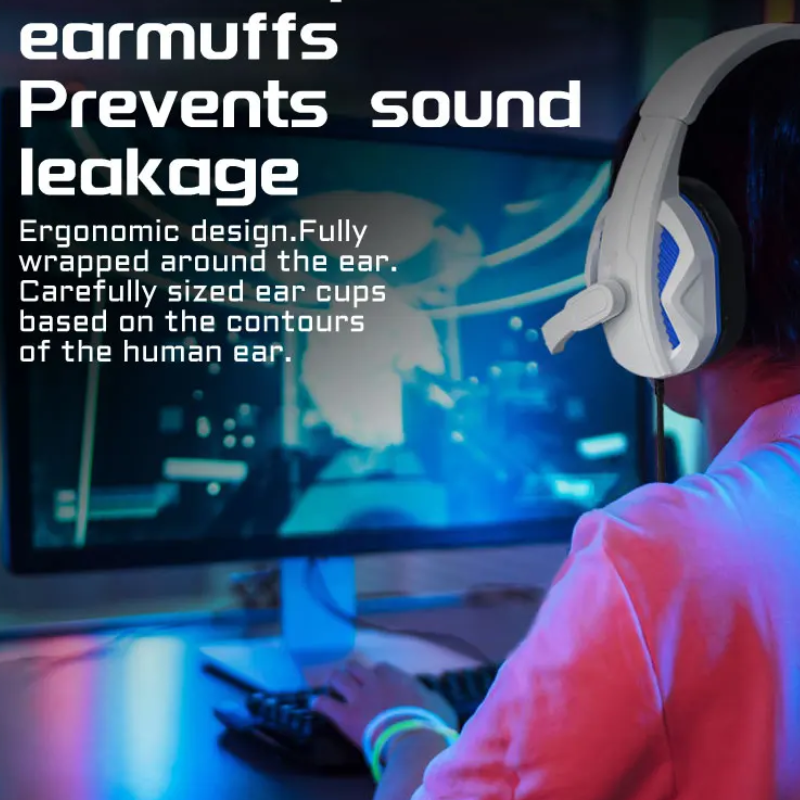 Gaming HiFi Headphones Stereo Sound PC Gaming Headset Headphones with Microphone